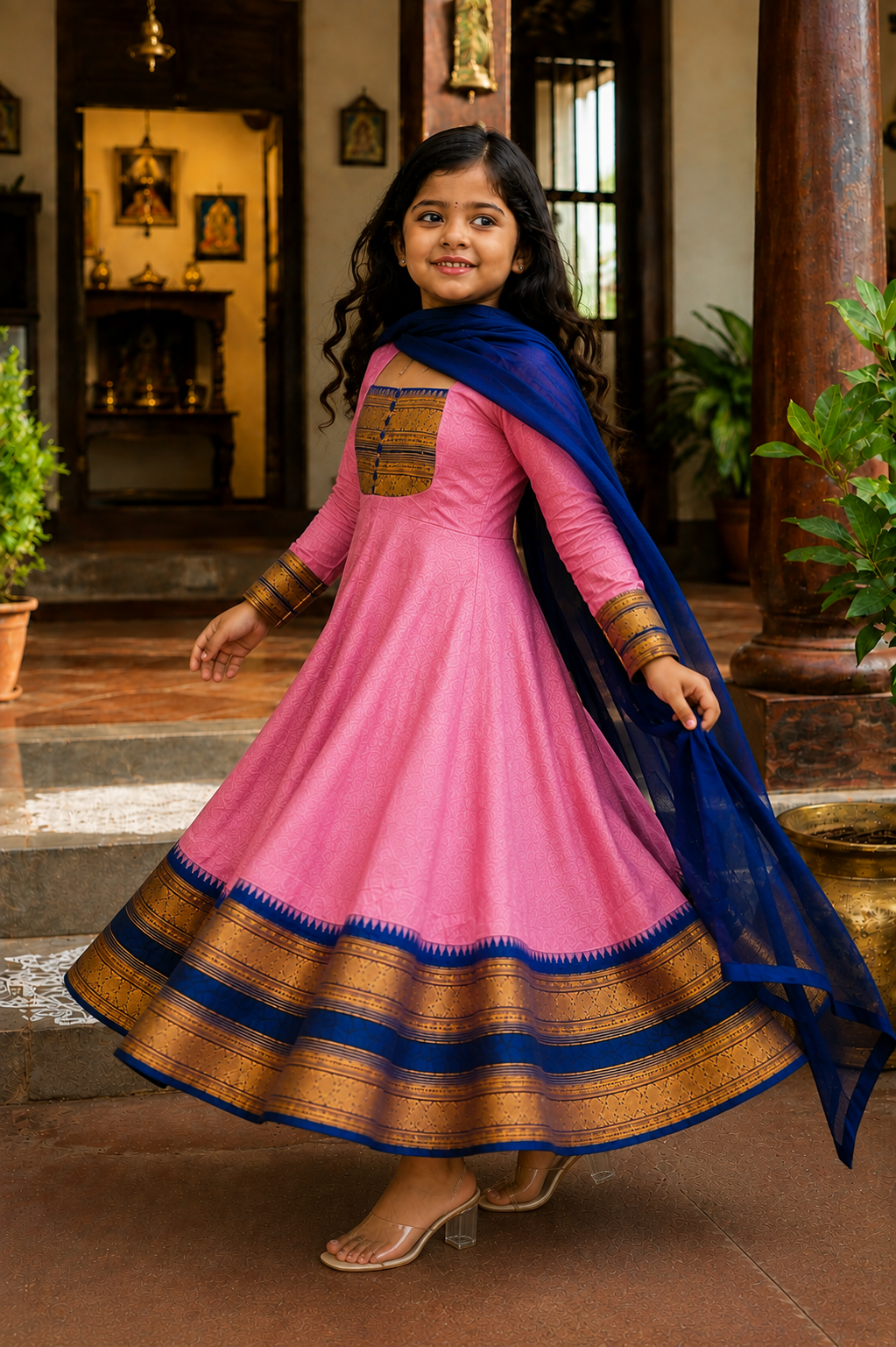 Traditional Anarkali Dress with Georgette Dupatta