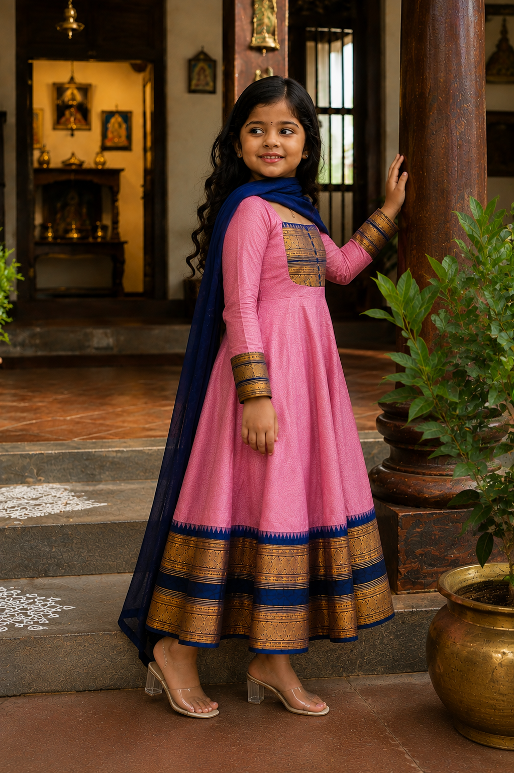 Traditional Anarkali Dress with Georgette Dupatta