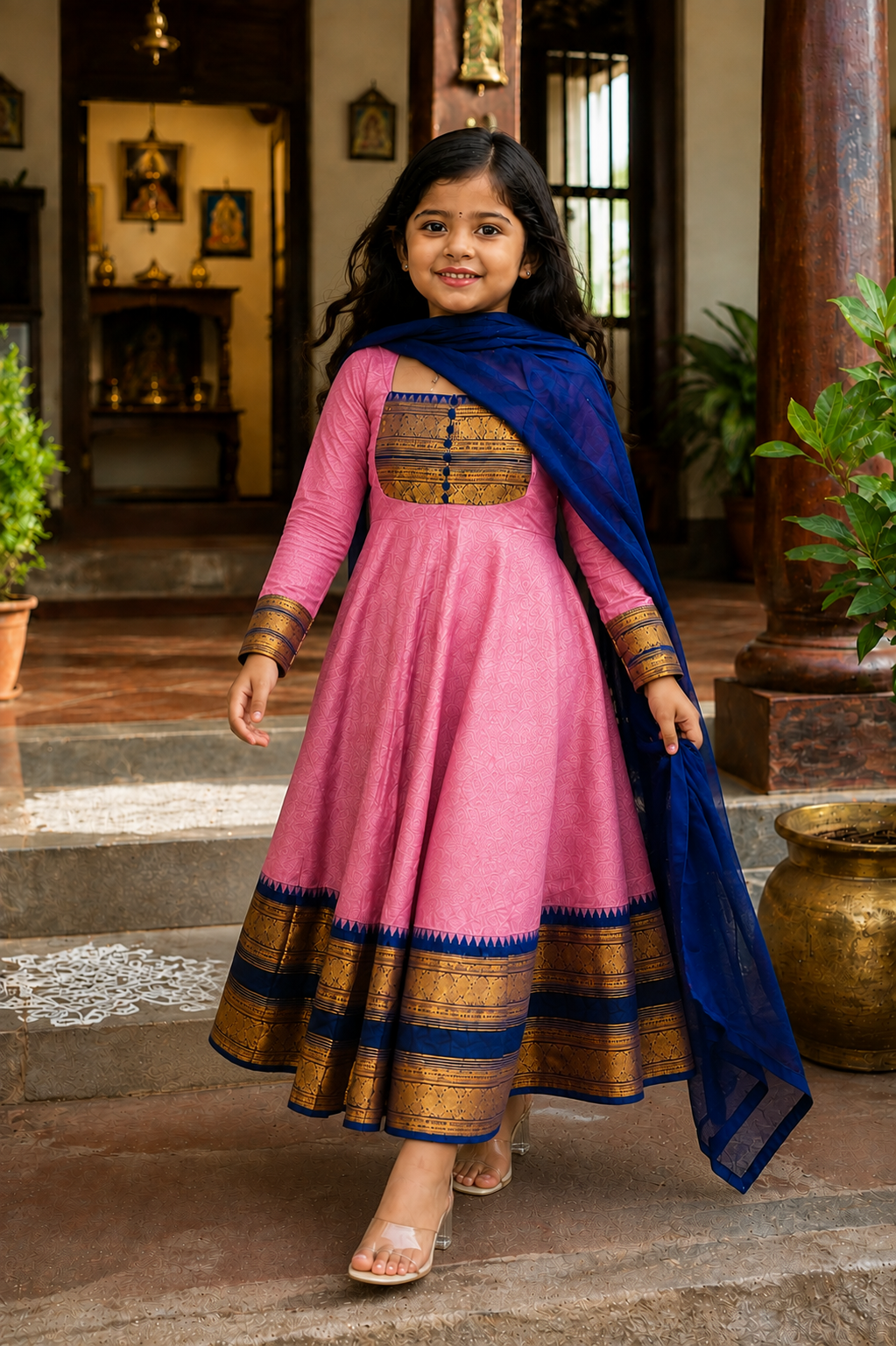 Traditional Anarkali Dress with Georgette Dupatta