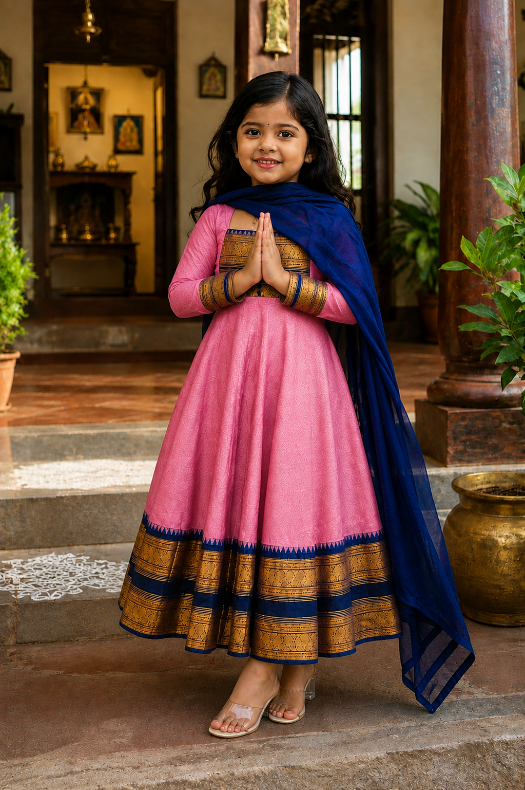 Traditional Anarkali Dress with Georgette Dupatta