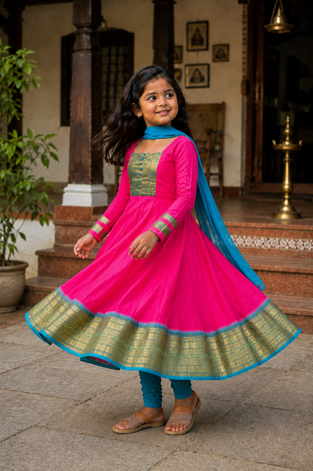Graceful Anarkali Dress with Dupatta