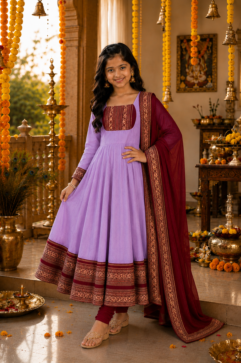 Girls Traditional Anarkali Dress