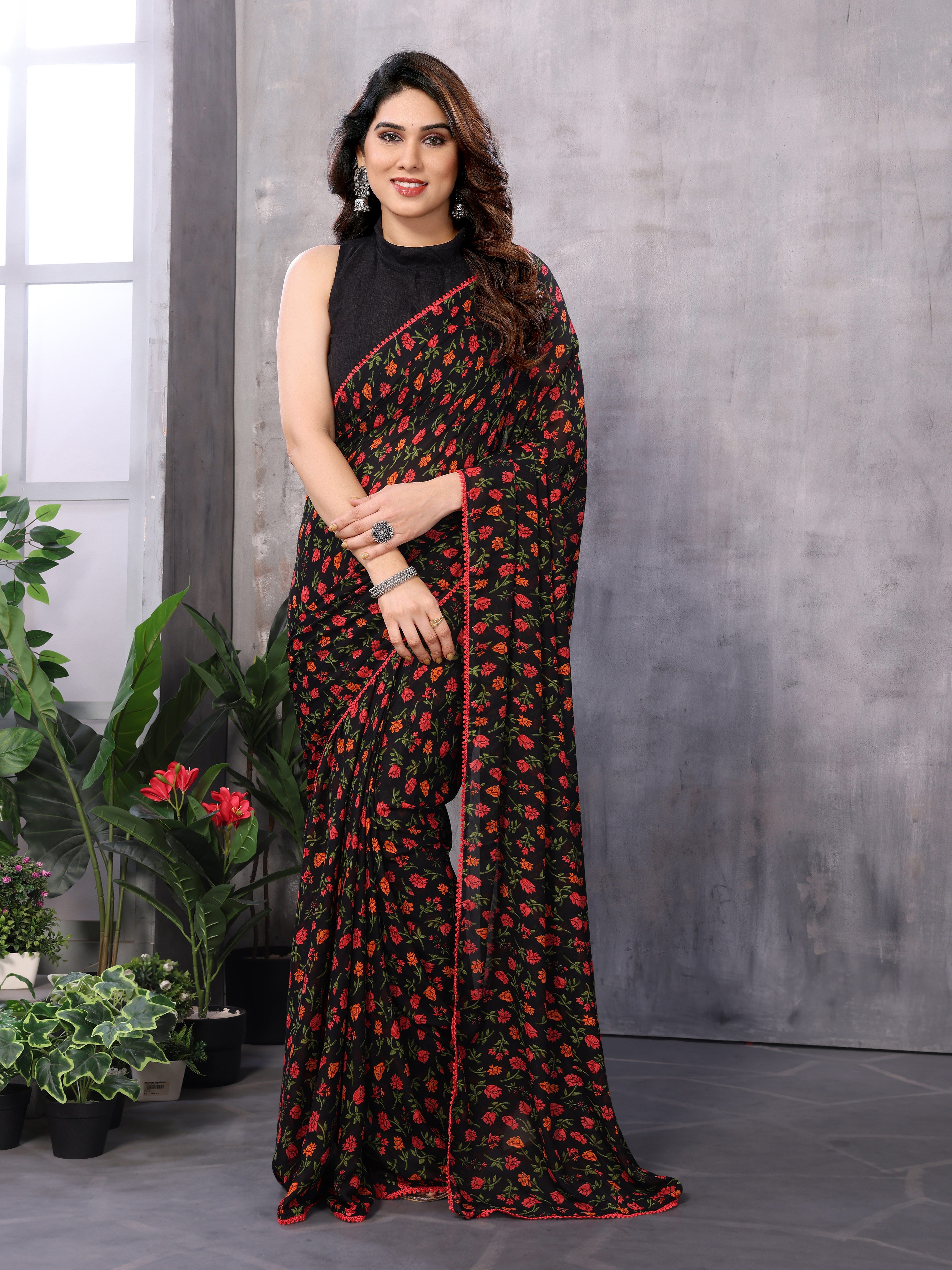 Ready to Wear Georgette Printed Saree