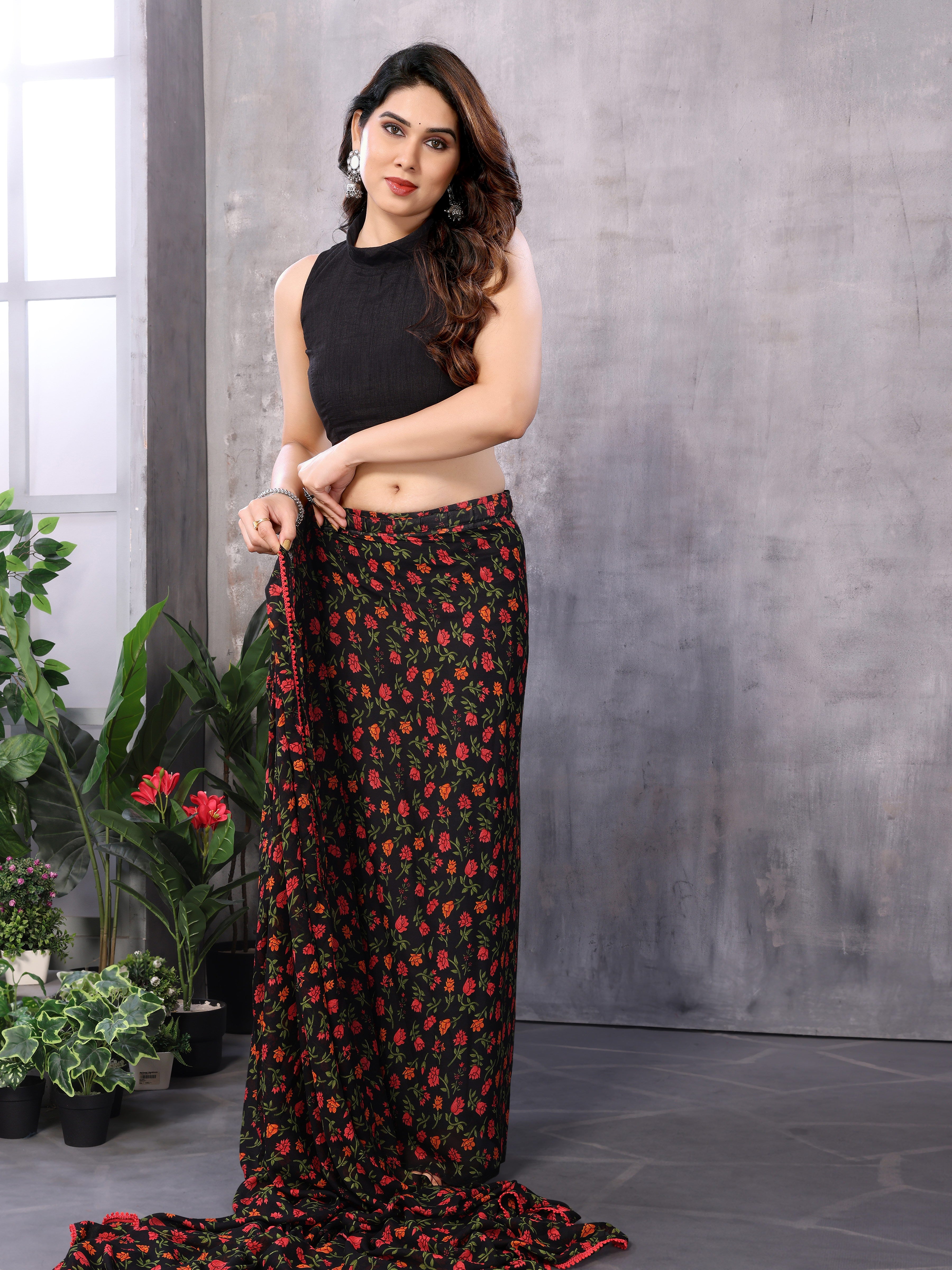 Ready to Wear Georgette Printed Saree