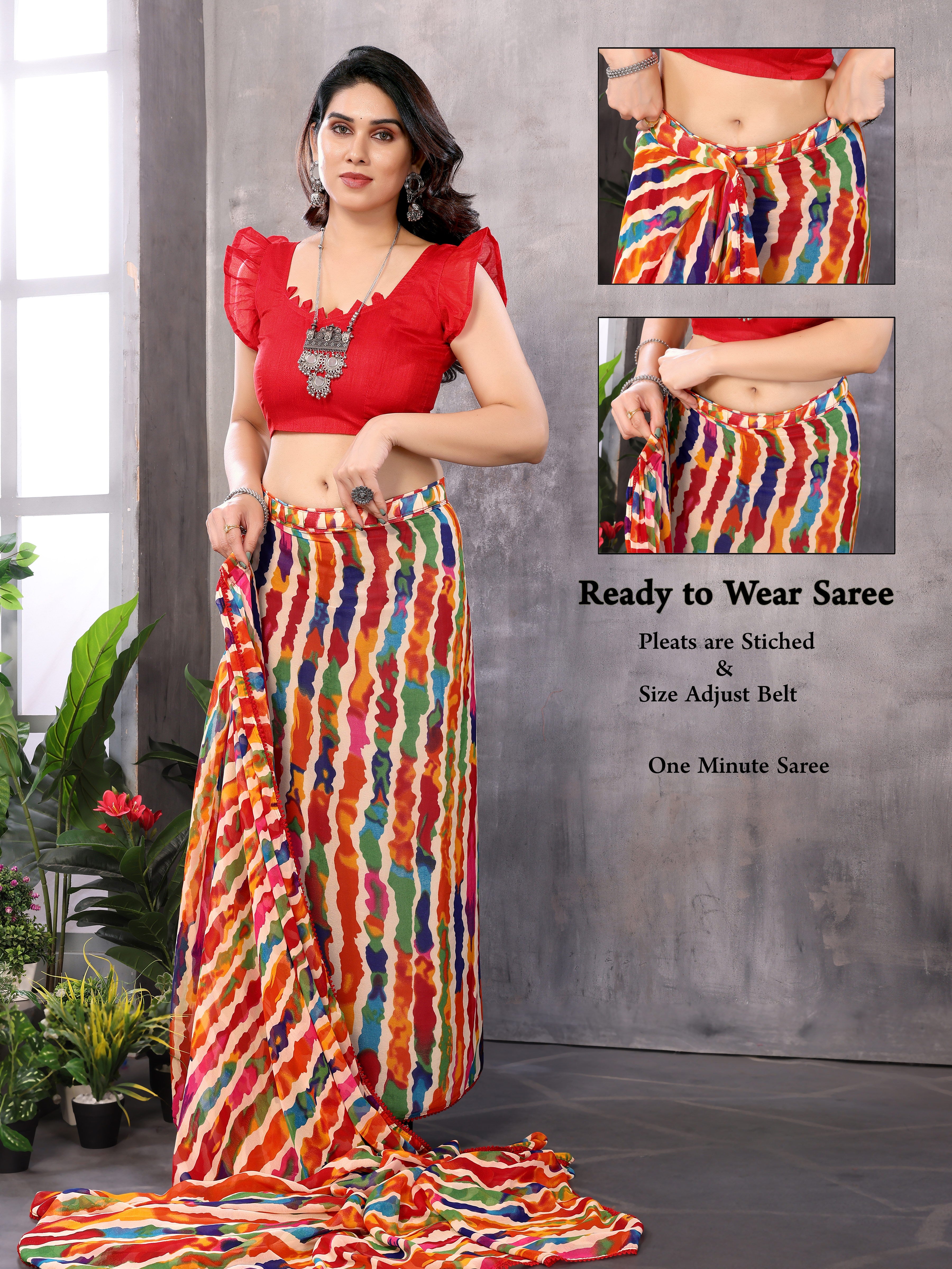 Ready to Wear Multicolour Saree