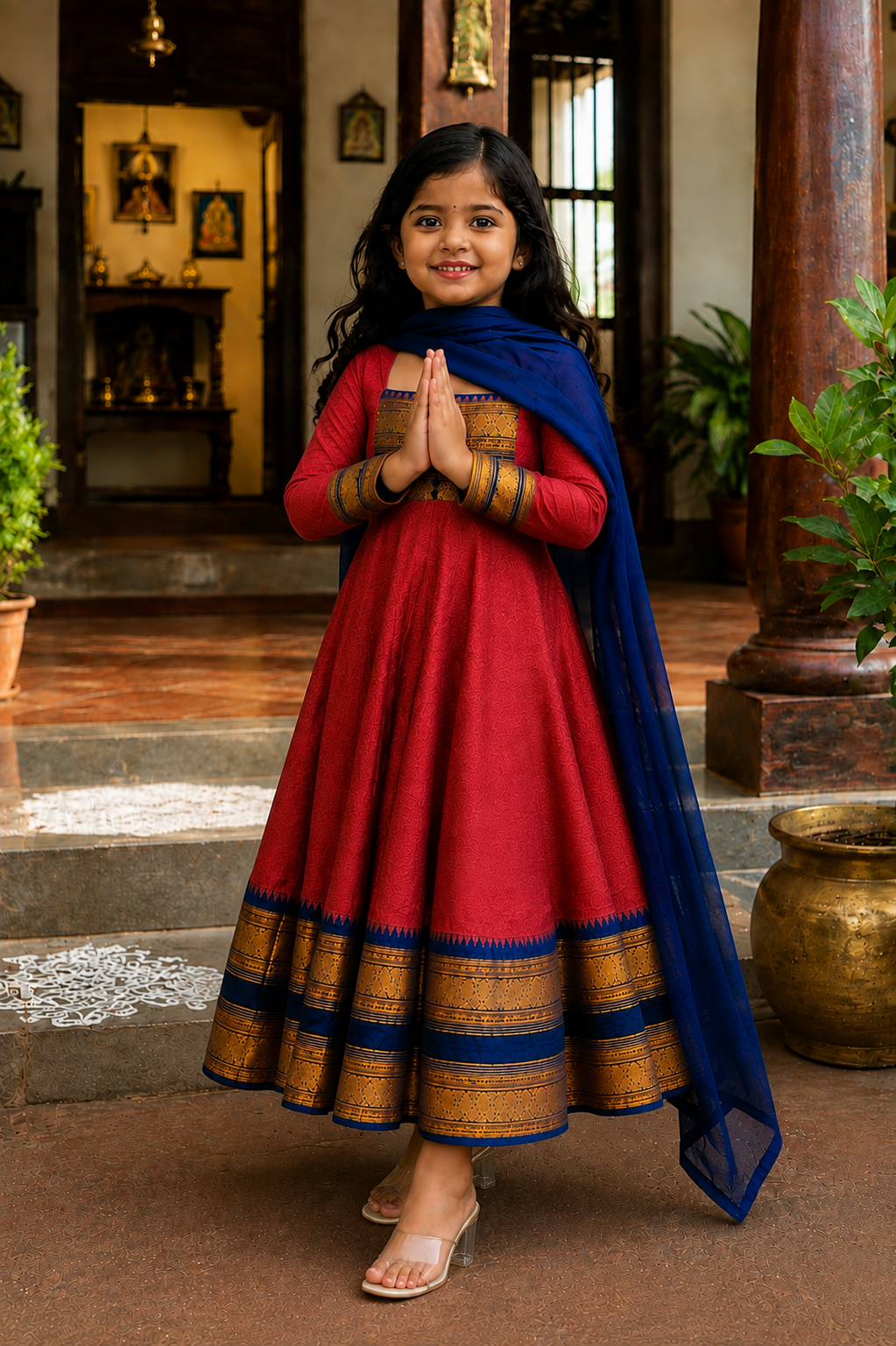 Traditional Anarkali Dress with Georgette Dupatta