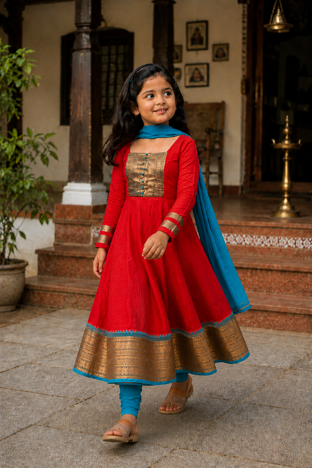 Graceful Anarkali Dress with Dupatta