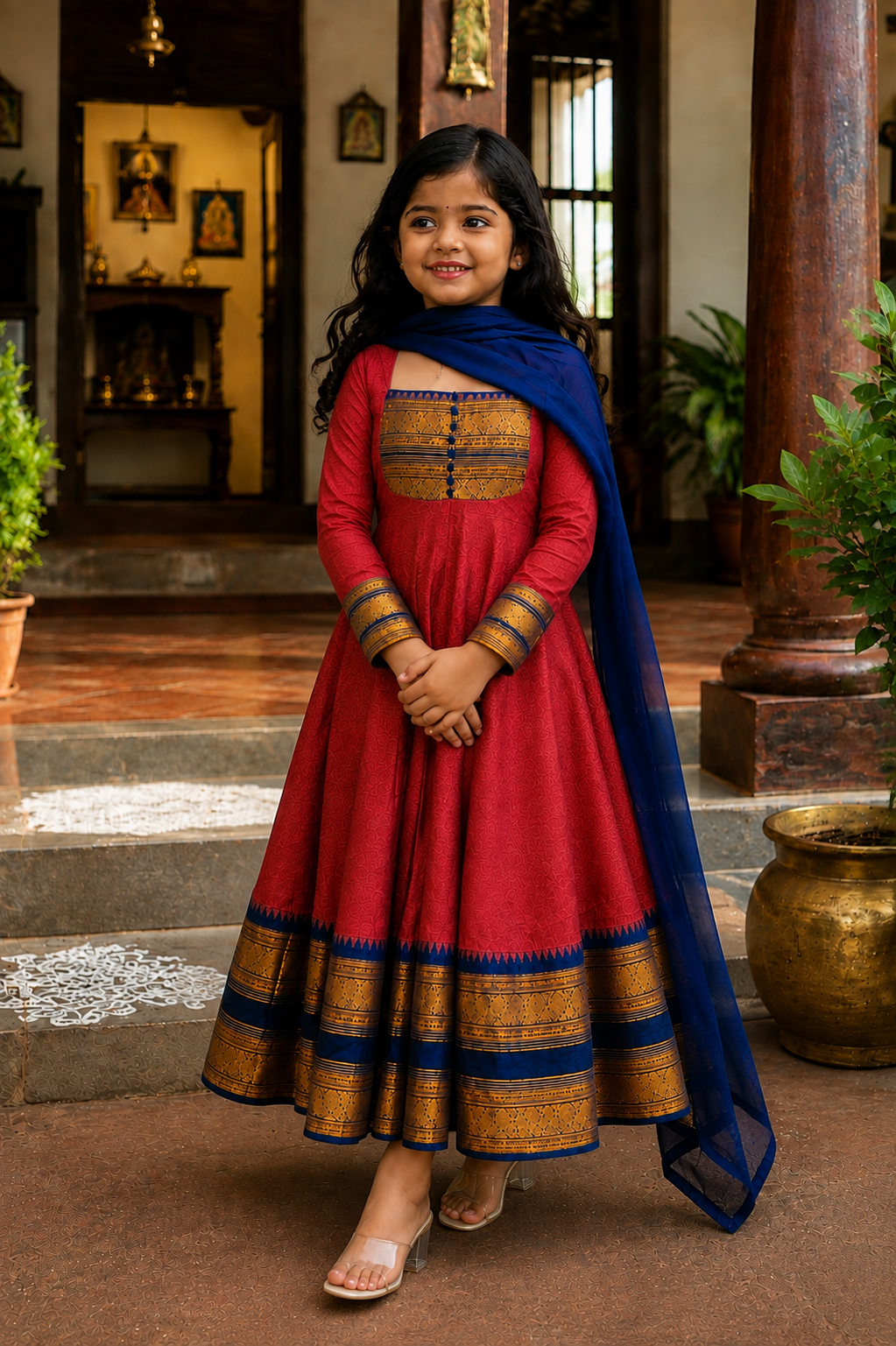Traditional Anarkali Dress with Georgette Dupatta