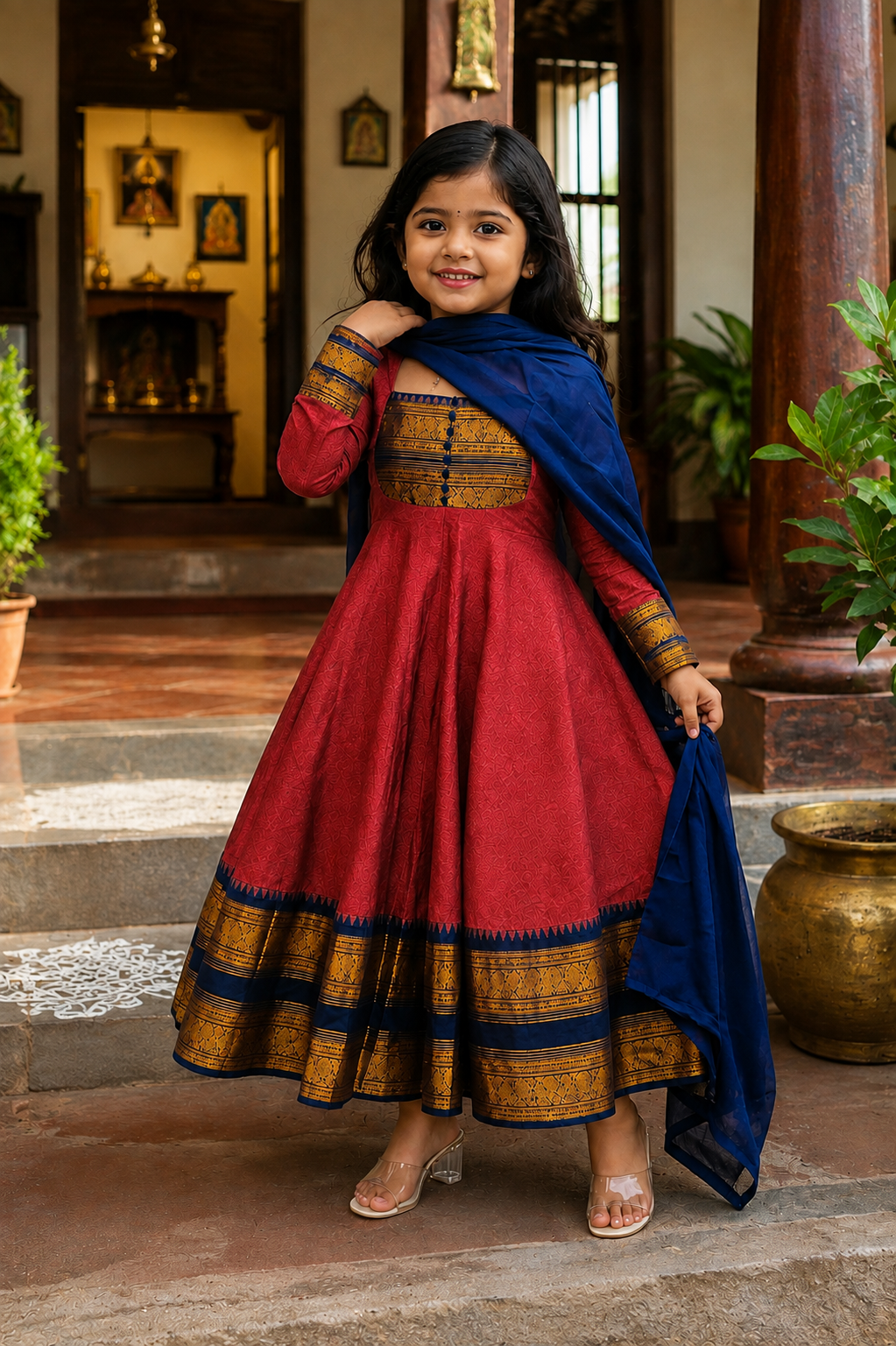 Traditional Anarkali Dress with Georgette Dupatta