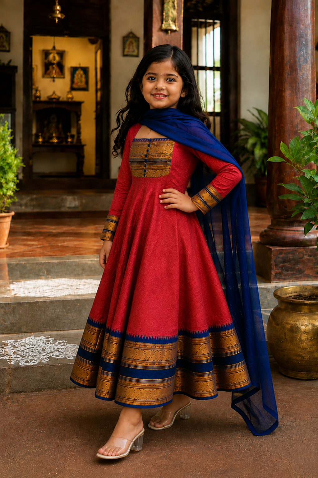 Traditional Anarkali Dress with Georgette Dupatta