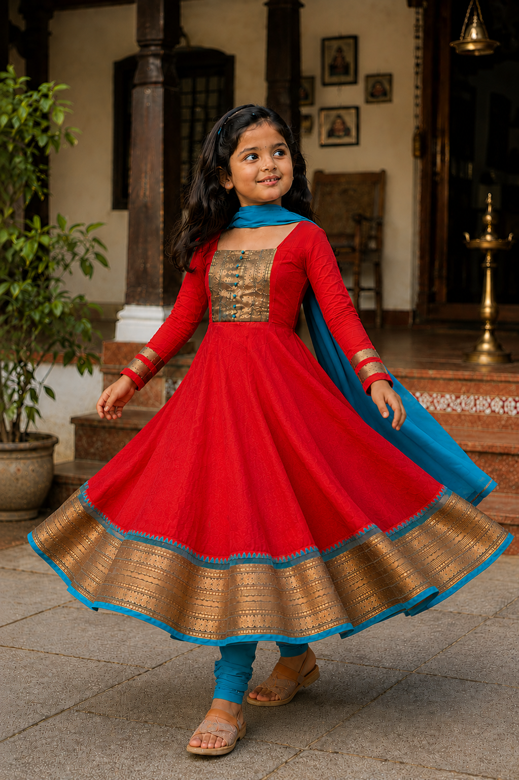 Graceful Anarkali Dress with Dupatta