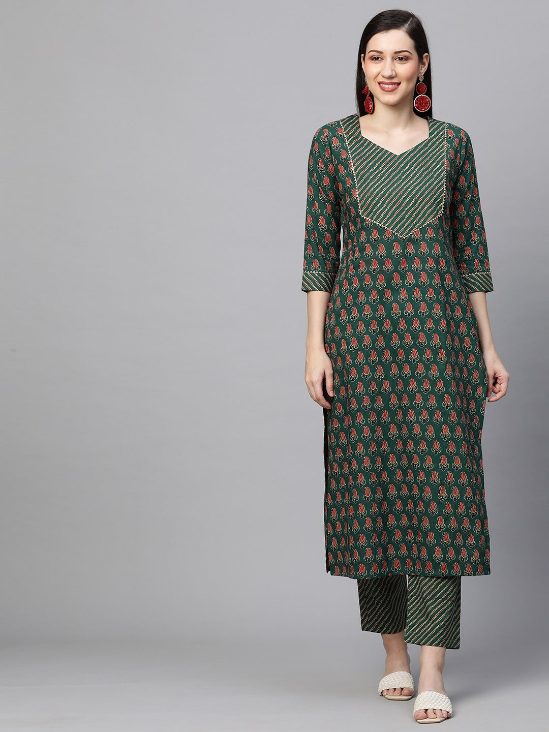 Beautiful Cotton kurti with Pant set for style and comfort.