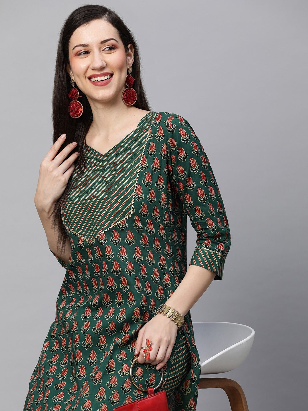 Beautiful Cotton kurti with Pant set for style and comfort.