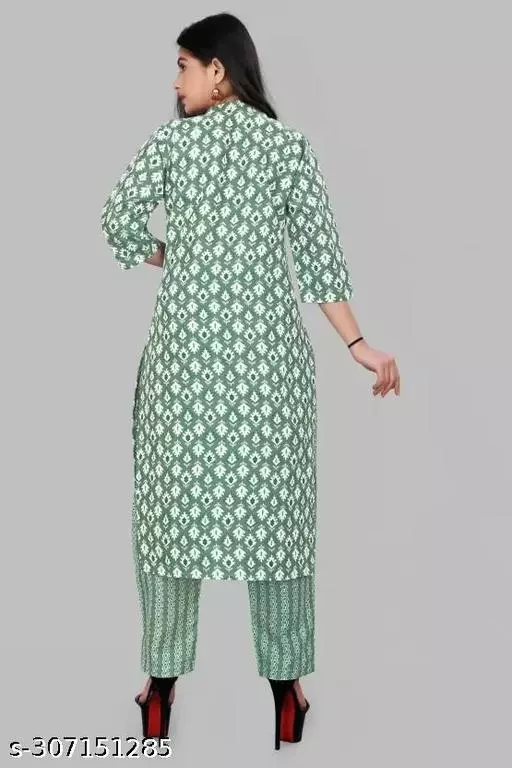 Graceful Everyday Wear: Printed Kurti with Matching Pants