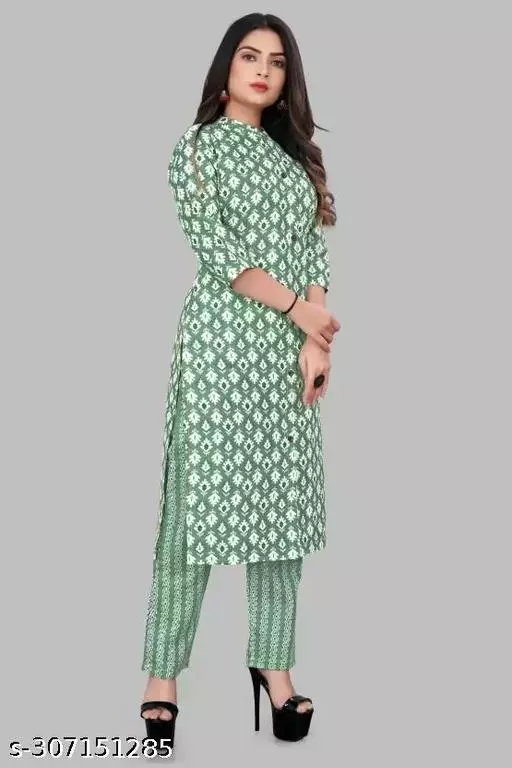 Graceful Everyday Wear: Printed Kurti with Matching Pants
