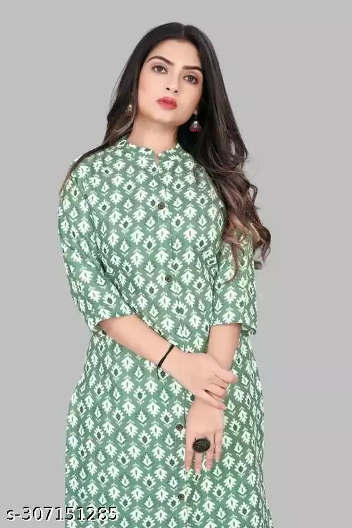 Graceful Everyday Wear: Printed Kurti with Matching Pants