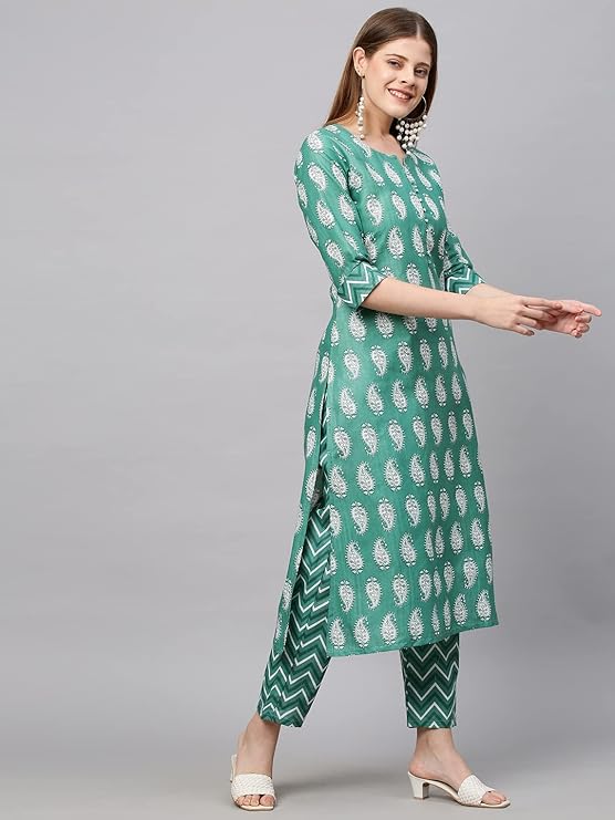 Lavish Cotton kurti with Pant set for style and comfort!