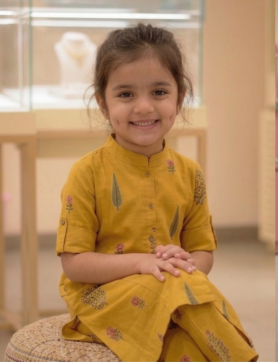 Girls Smart Casual Printed Kurta Pant Set