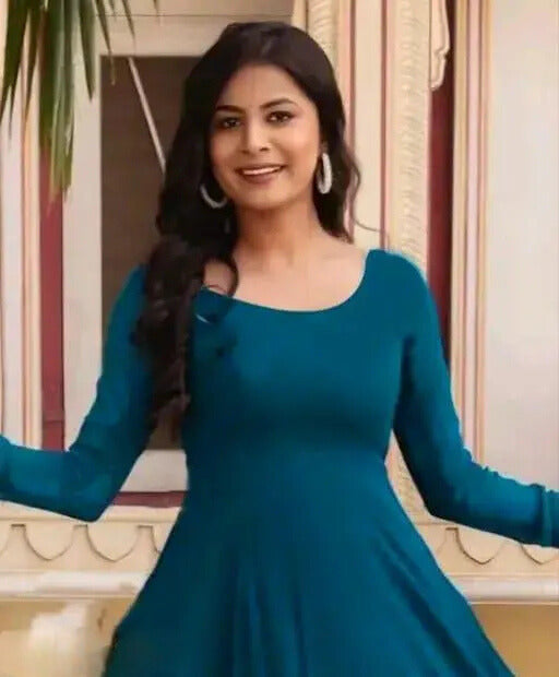 Georgette Gown and Dupatta Set with Intricate Lace Border