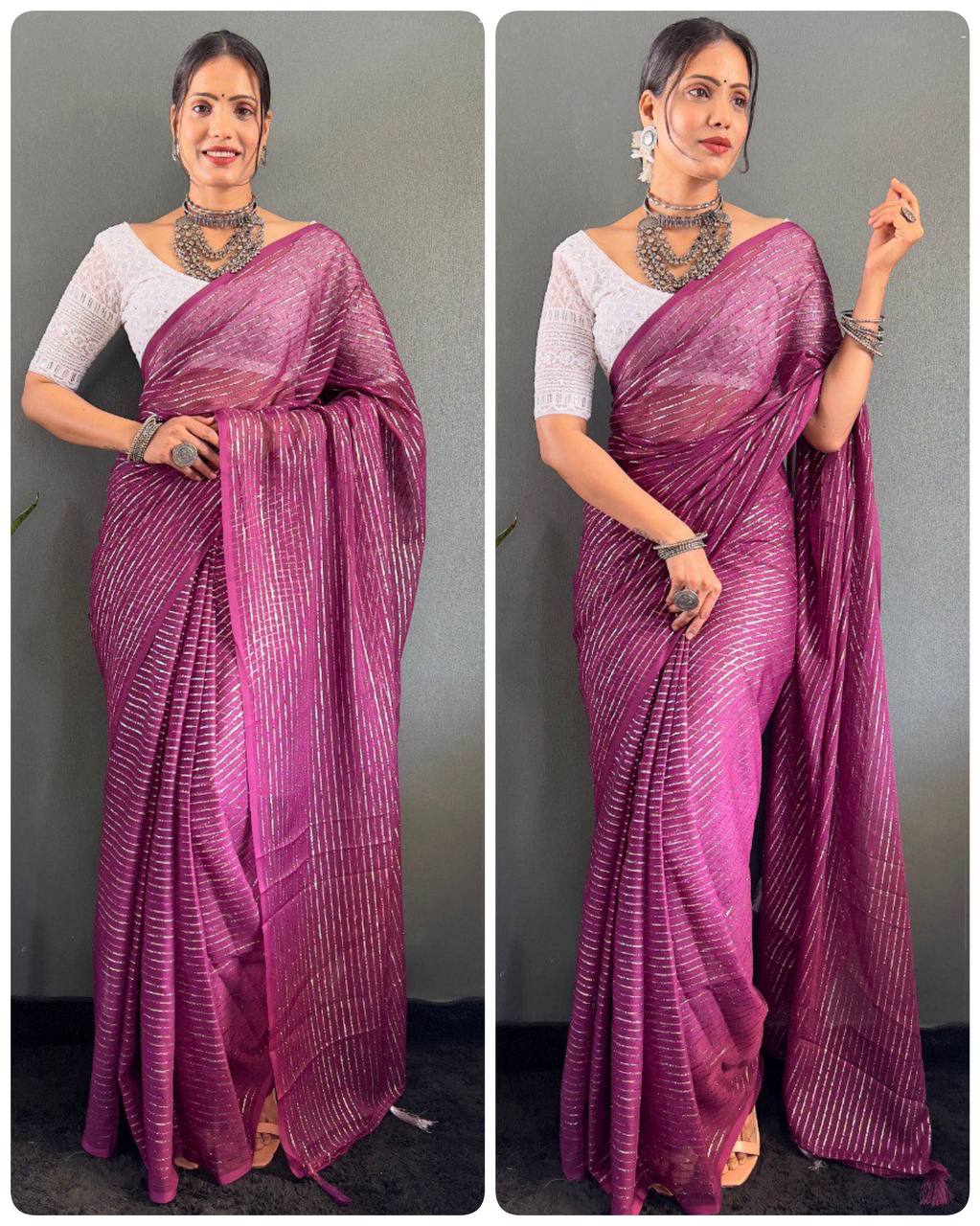 Shimmer Look Soft Nylon Saree