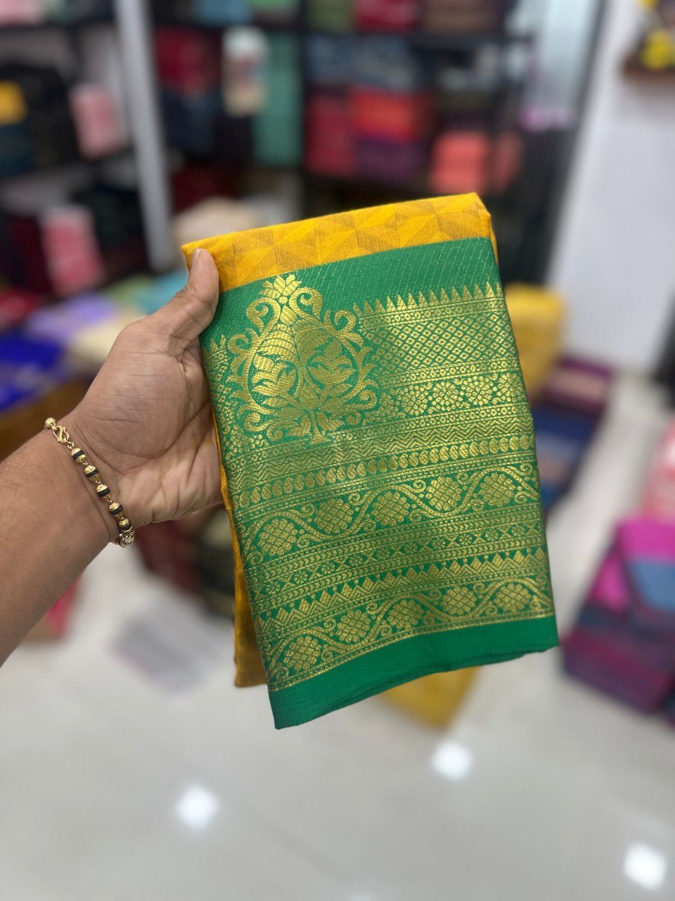 Pure Mercerised Cotton Silk with Exclusive Self-Weaving Design & Rich Border