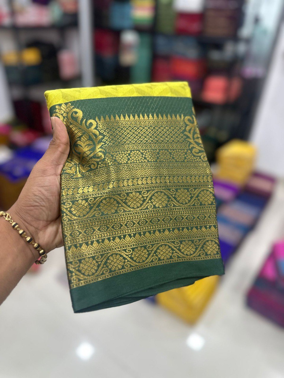 Pure Mercerised Cotton Silk with Exclusive Self-Weaving Design & Rich Border