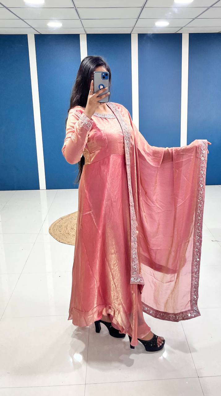 Fendy Silk Embroidered Anarkali Set