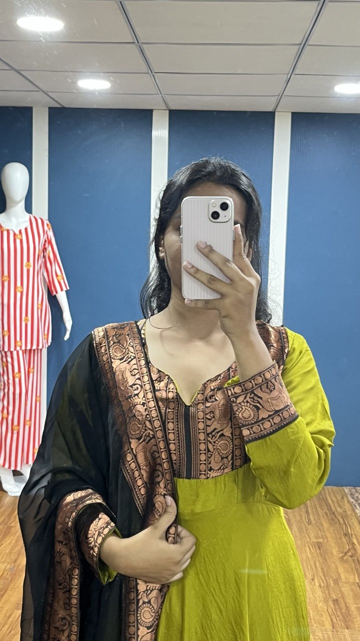 Vichitra Silk Gown with Dupatta