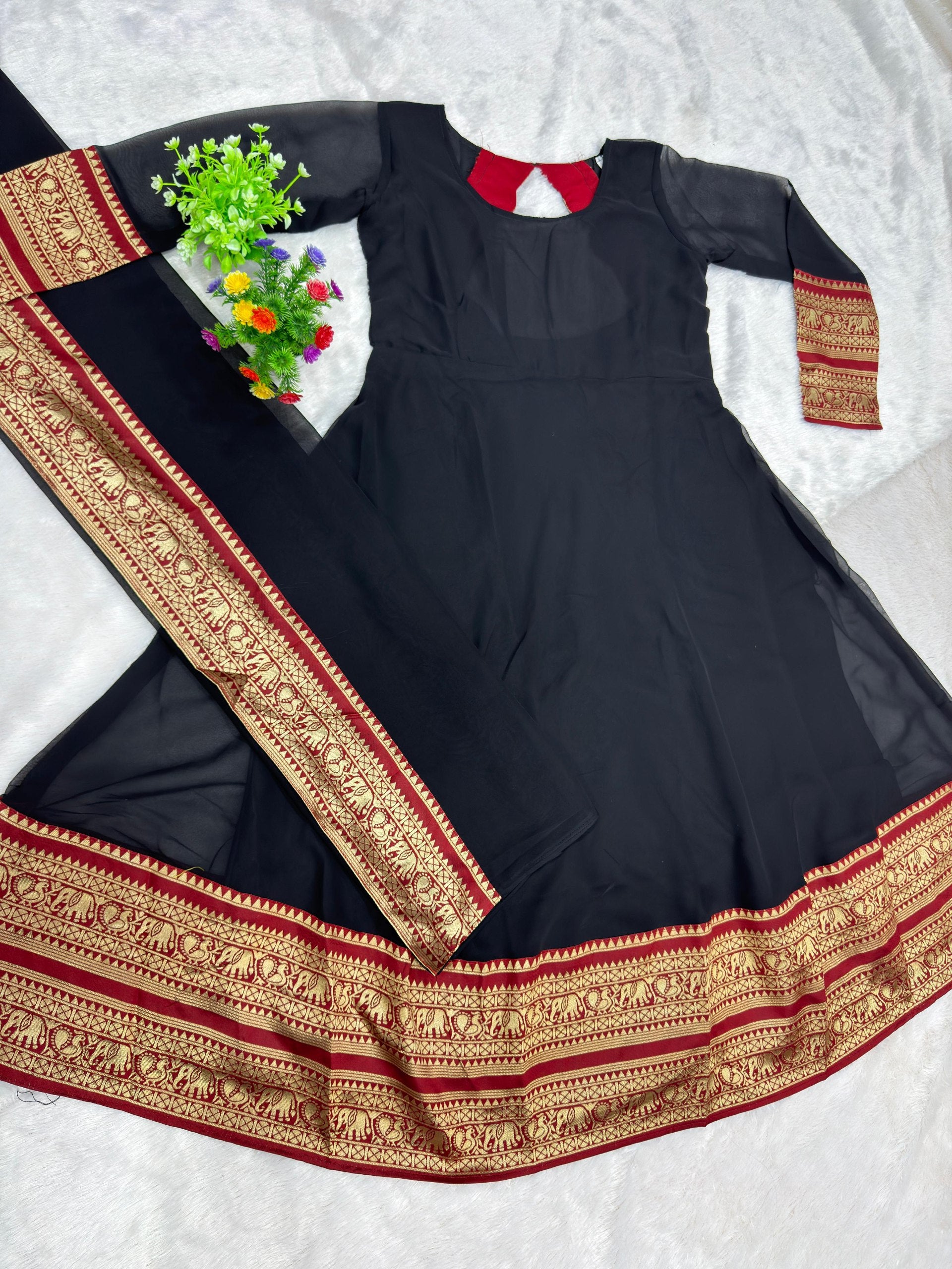 Traditional Flared Anarkali Kurti for Special Occasions