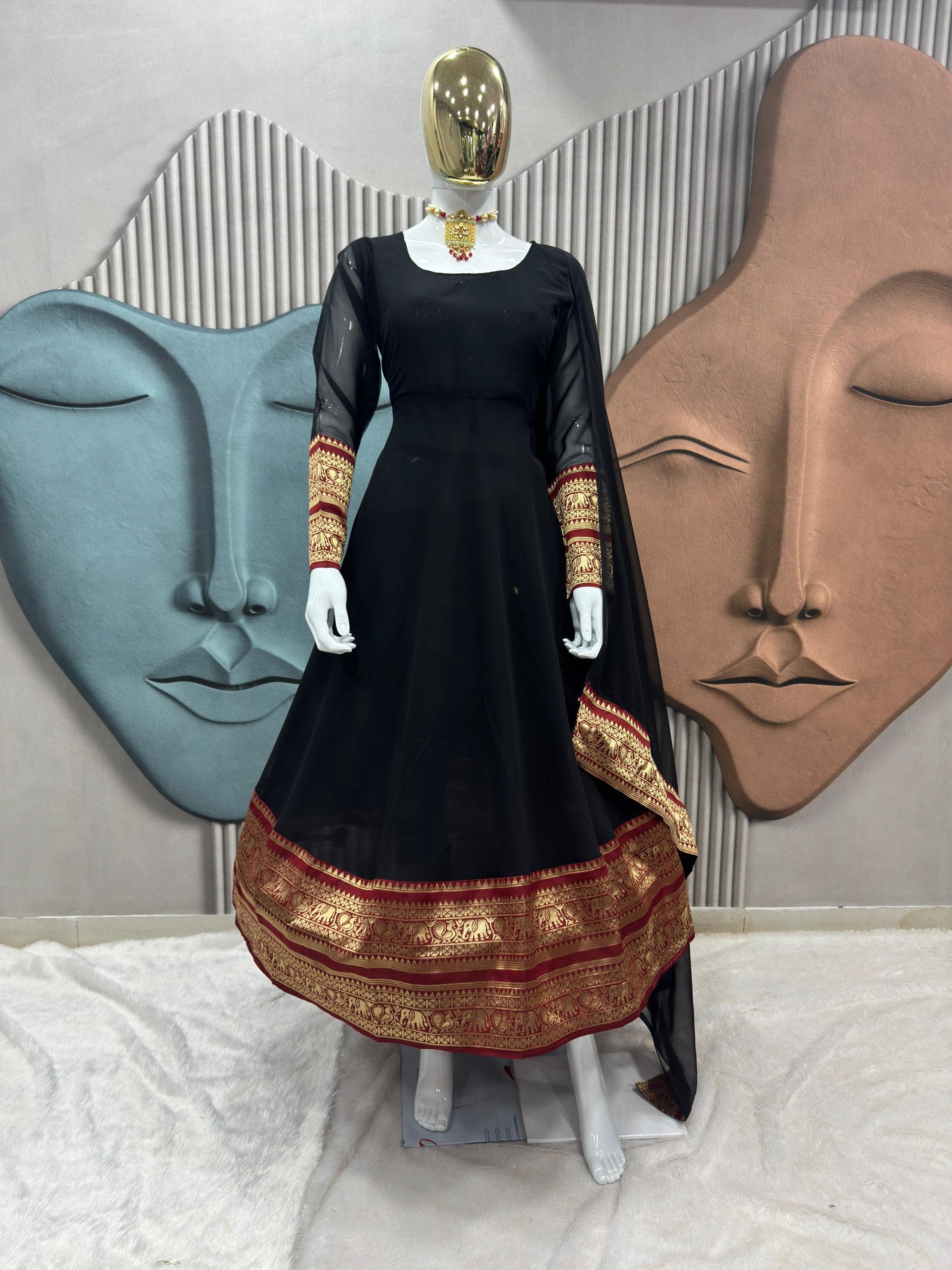 Traditional Flared Anarkali Kurti for Special Occasions