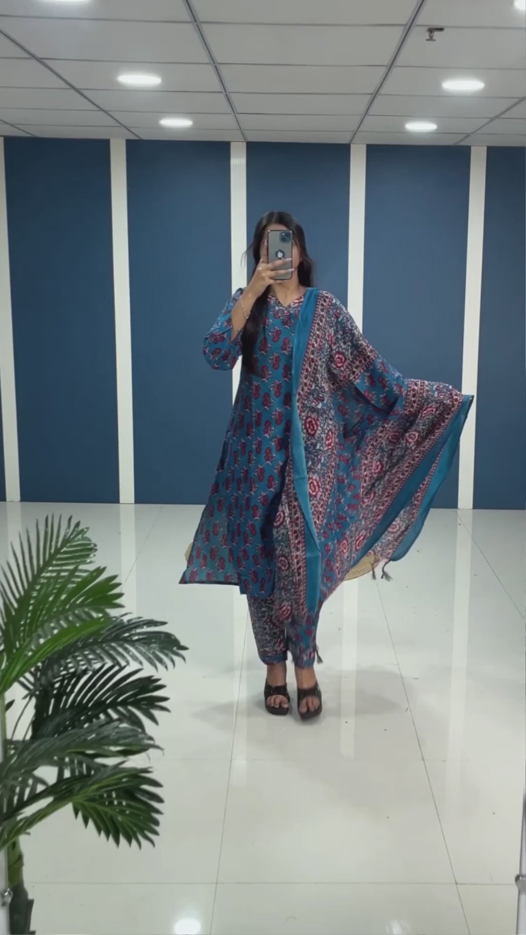 Ready to shine with Printed Kurti & Trouser with Dupatta!